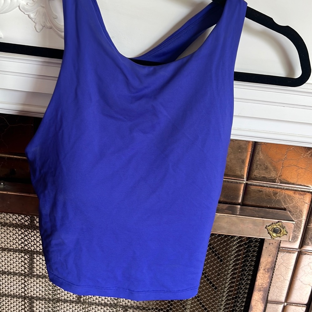 Athleta Conscious Crop Bikini Top royal blue